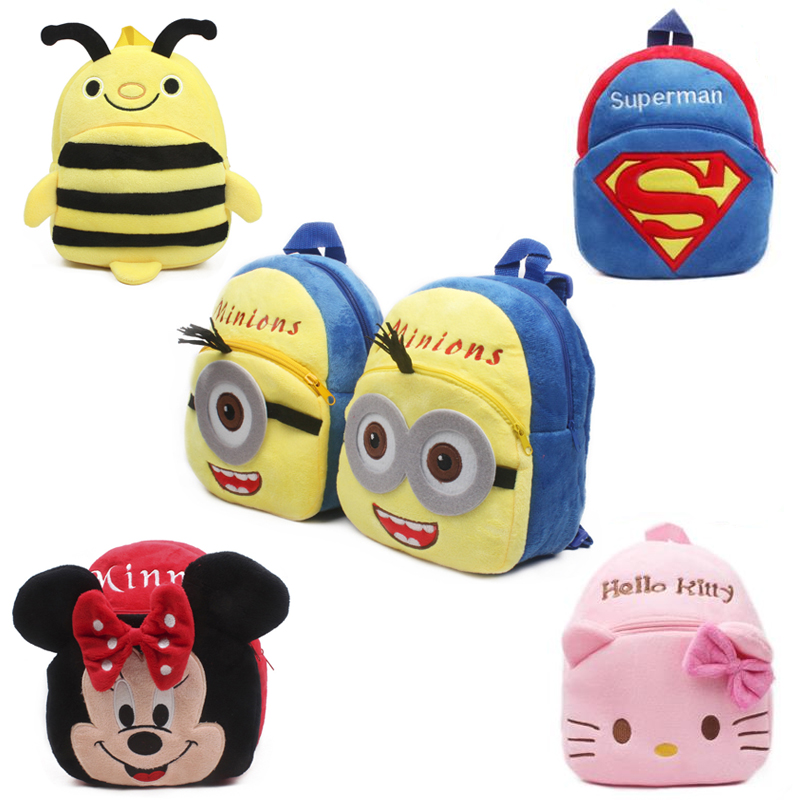 Image of New cute cartoon kids plush backpack toys mini schoolbag Children's gifts kindergarten boy girl baby student bags lovely Mochila