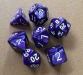 Free shipping NEW 7pcs set D4 D6 D8 D10 D10 D12 D20 glitter purple dice for
