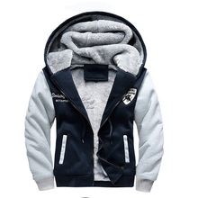 winter hoodies bomber baseball slim zipper thickened fleece outwear coat sport plus size men s sweatshirt