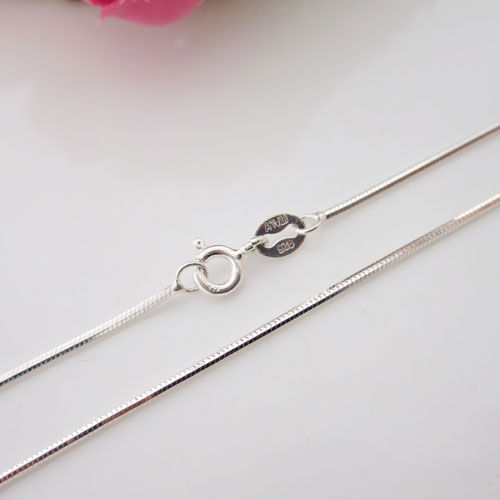 New Womens Mens Real 925 Sterling Silver Slim Round Snake Chain Necklace for Pendants Charms 1MM