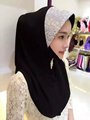 2016 Muslim hijab scarf new style brand scarf latest ice silk drill Pearl Flower hijab fashion