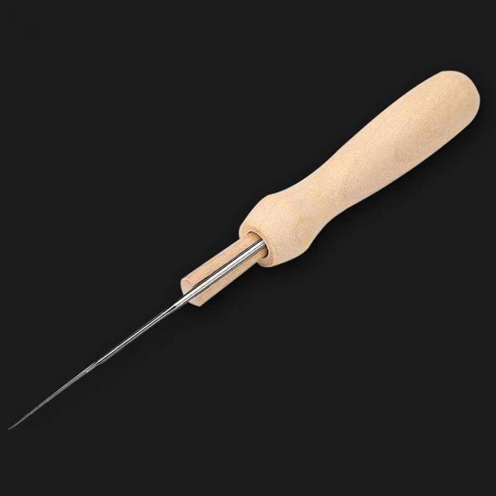 Needles Awl Craft DIY Tools With Solid Wood Handle Sewing Tool With