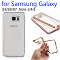 Phone Case For Samsung Galaxy S5 S6 S7 Thin Clear Plating Electroplating TPU Mobile Phone Cover