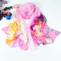 160cm 50cm 2016 New Arrival Women Vincent Chinese Ink Printing Floral big size silk scarf women