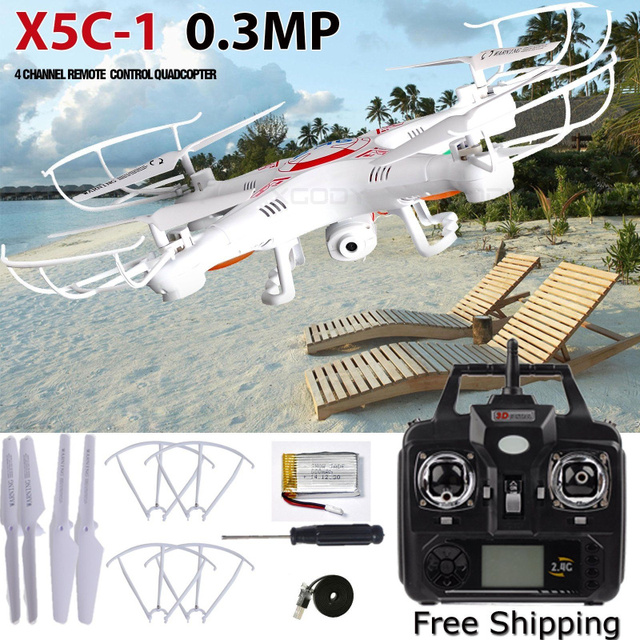 Новое Поступление X5C-1 2.4 Г 4CH 6-Axis Профессиональные Антенны Вертолет Мультикоптер Игрушки Drone С 0.3MP HD Камера Дети Подарки