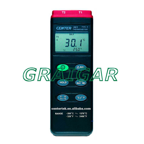Digital Thermometer CENTER-301 (K-type:-200-1370C),Free shipping