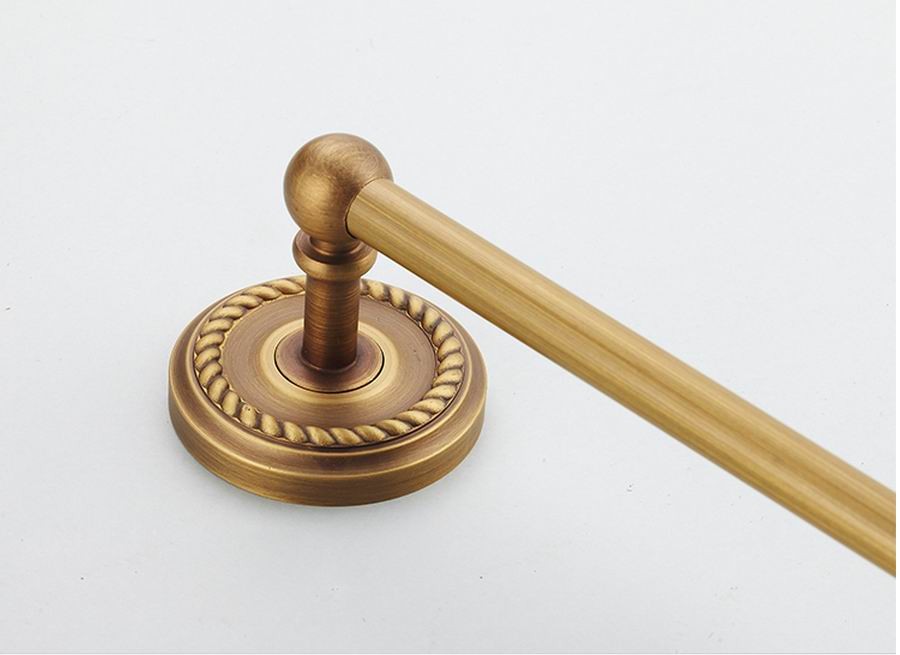 Toallero de latón envejecido con acabado en bronce, accesorios para