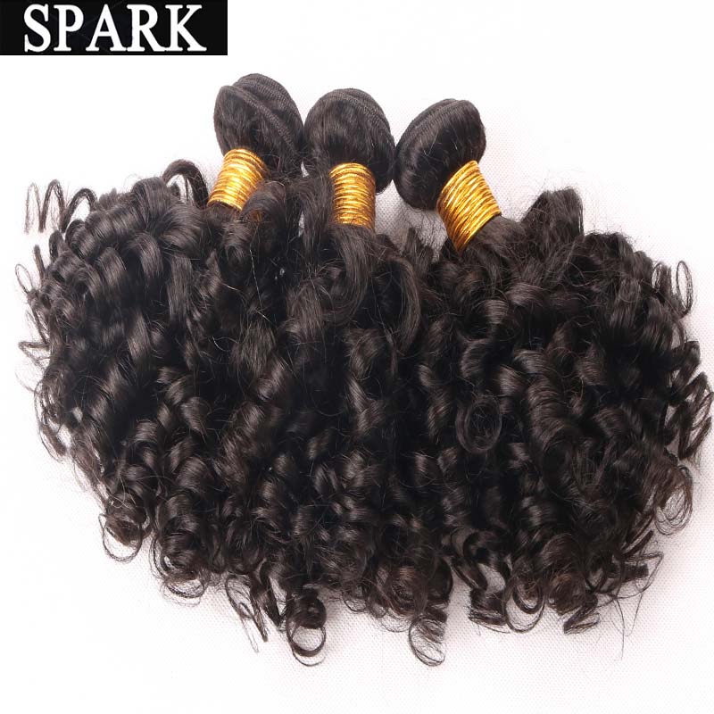 Image of 6A Brazilian Virgin Hair Spiral Curly 4 Bundles Human Hair Weaves Ombre Jerry Curly Rosa Mother's Day Gifts Cheap Bouncy Curly