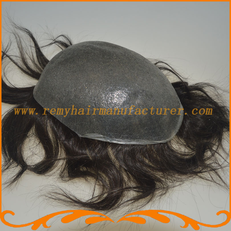Image of Mens toupee thin skin base size 8*10inch or other size Indian remy hair men's wig stock free shipping