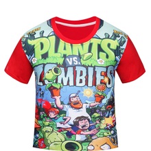 4Y-12Y Plants vs Zombies Boys t-Shirt Cotton Tees Kids t-Shirt Boys t Shirt Roupas Infantis Menino t Shirt Garcon Children Tops