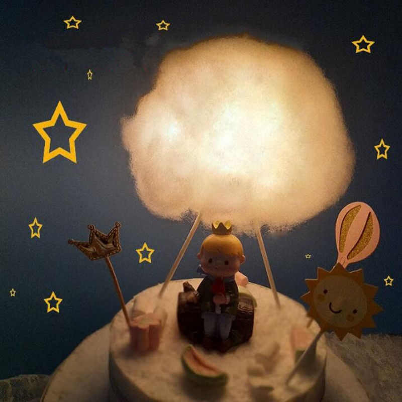 Grosshandel 2018 Neue Flauschige Wolken Led Blinkende Kuchen Topper