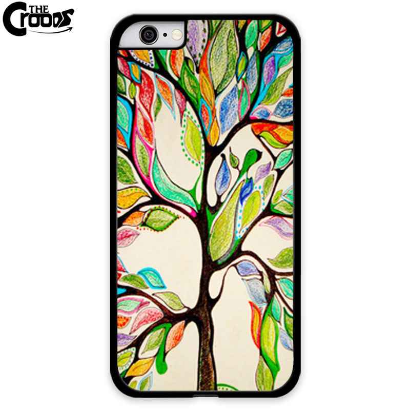 2016 New Arrival Colorful trees hard black plastic font b mobile b font font b Phone