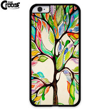 2016 New Arrival Colorful trees hard black plastic mobile Phone Case Cover For iphone 4 5s 5c 6 6s plus samsung s3 s4 s5 s6 edge