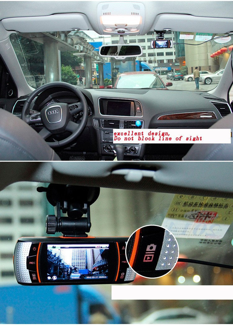 H.264 Two Dual Lens Car Camera Car Black Box Dashcam With Rear Camera 1080p Night Vision Video Registrator Register Car DVR GPS (16)