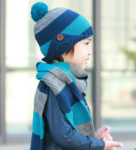 Two Piece Set 2015 New Knit Winter Hat For Childre...