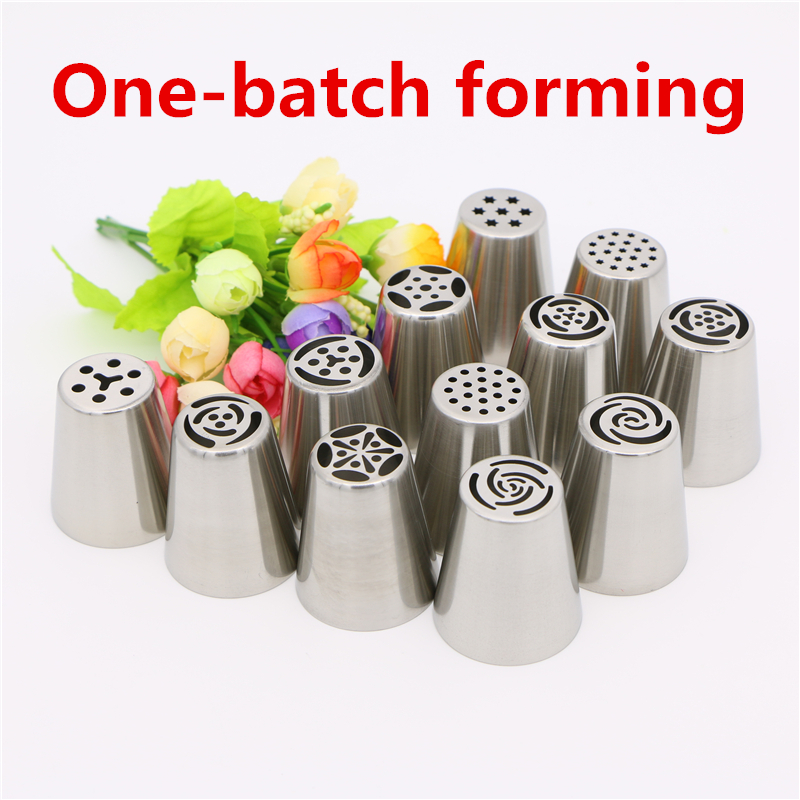 Image of 12Pcs/Set Russian Tulip Nozzles For Cake Cupcake Decorating Icing Piping Nozzles Russian Rose Flower Cream Nozzles Pastry Tips