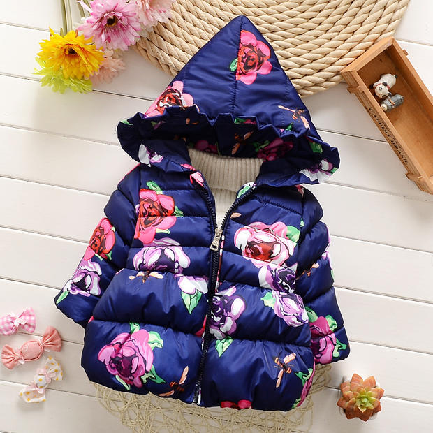 Girls winter coat, baby clothes  Princess winter new female children's wear, cotton feather cotton-padded jacket coat