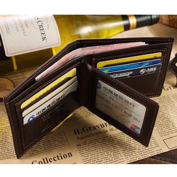 Coffee Color Money Clip Wallet Pocket Clip Credit Card Wallet Purse PU Leather Men Leather Wallets