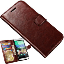 Vintage PU Leather Case for HTC One M9 Flip Cover with Card Holder Wallet with Stand