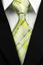 NT0302 Green Gray Floral Man s Classic Business Wedding Party Fashion Tie Luxury Jacquard Woven Silk