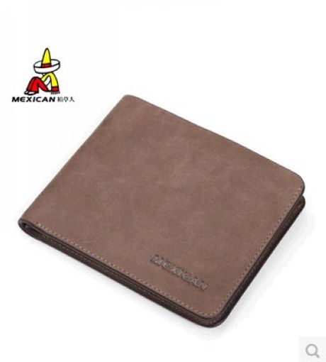 Genuine leather male wallet vintage cowhide male wallet short design nubuck leather folder
