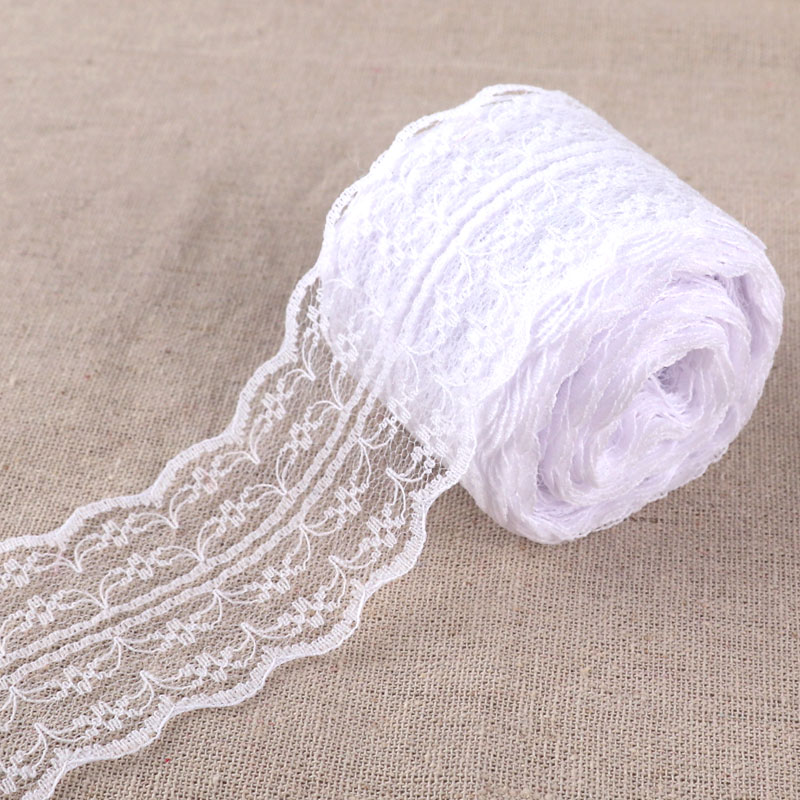 Description Picture 5 of item10Meters/Roll 4.5cm Beautiful Lace Trim  DIY Apparel Sewing & Fabric Wedding Christmas Decoration Floral Embroidered Lace Ribbon