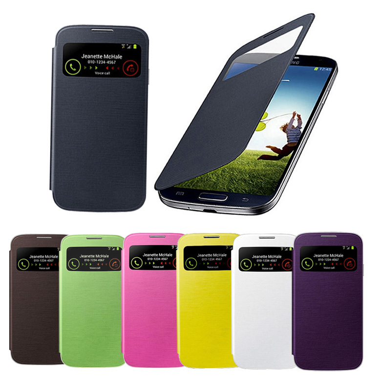 Original Flip Leather case For Samsung Galaxy S4 S 4 I9500 9500 View Window Sleep Function