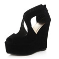 POADISFOO fashion pumps Wedge women high heels Platfor open toe shoes woman office dress s party