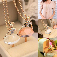 Lowest whole network, New fashion girls Ballet Girl Chic pendant choker necklace Bib crystal jewelry party