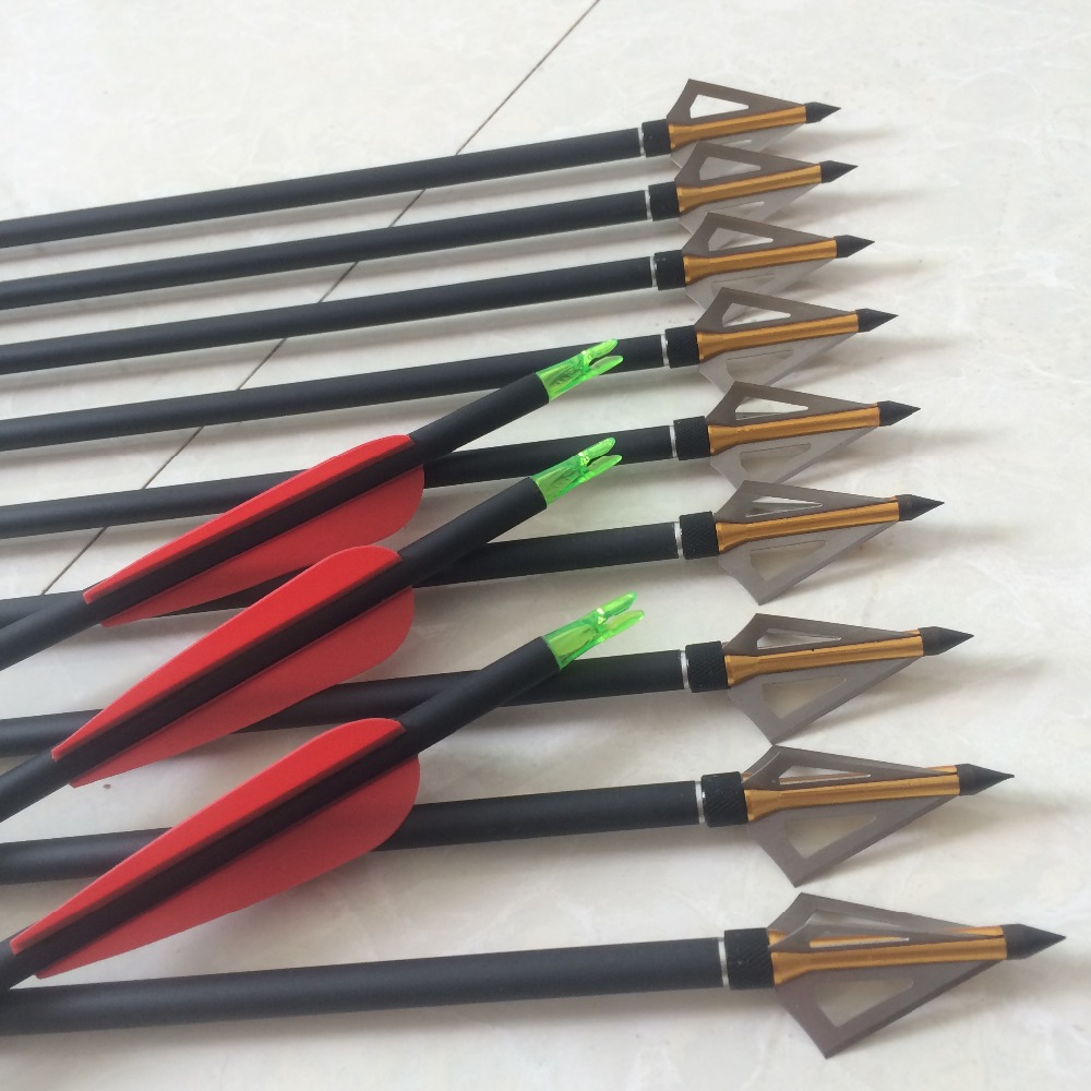12 sets archery mixed carbon arrows for bow and arrow compound bow