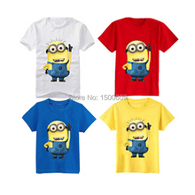 Cartoon anime figure despicable me minions clothes minion costume children s clothing children t shirts Kid