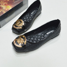 The new square flat shoes with flat metal buckle shoes 8386 6