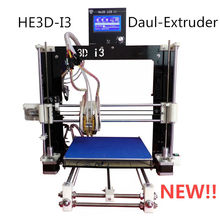 He3D Dual Extruder 3D Printer kit diy Reprap Prusa I3 Double Heads Two-color Printing High Resolution LCD