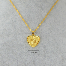 Heart Necklaces & Pendants Romantic Jewelry 18k Yellow Gold Plated For Womens Gal,Wedding gift,Girlfriend Wife Gifts,W/60cm&45cm