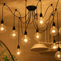 Retro Vintage Spider Pendant Lamps Loft Country Pendant Lights Industrial Creative Heavenly Maids Scatter Blossoms Home