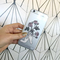 MR girl Romantic Pink flower cactus UFO Soft Silicone TPU Transparent Hardcover Case Cover For iPhone