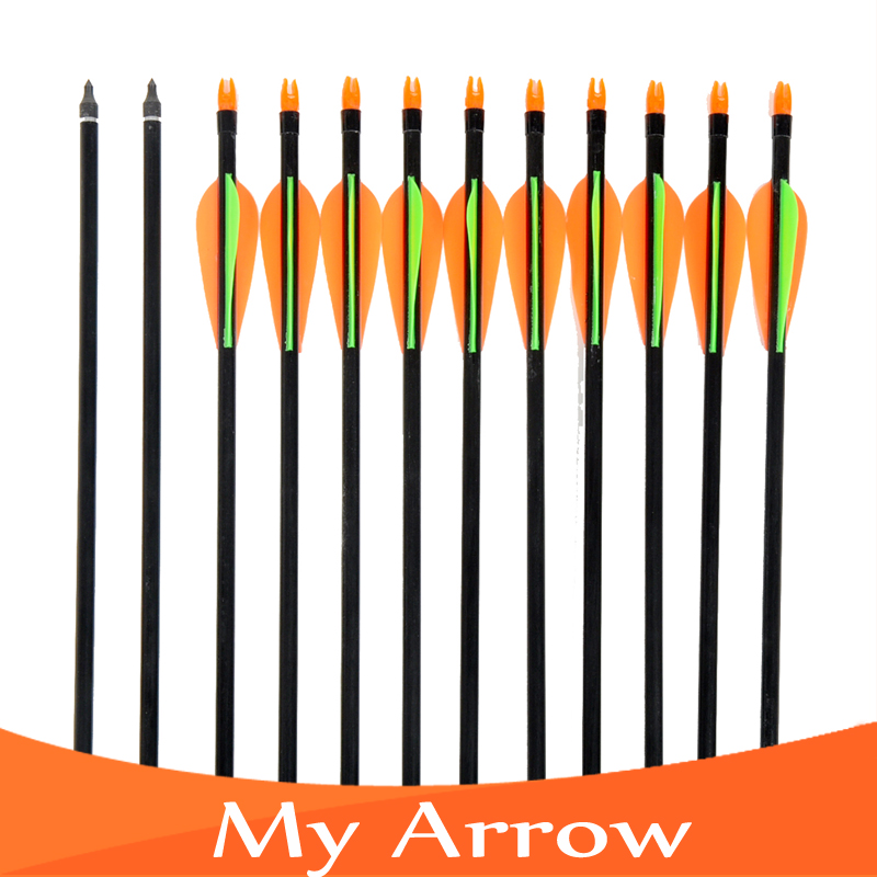12pcs 31 Inch Long Spine 600 Target Practice Steel Point Archery Fiberglass Arrows with for Hunting