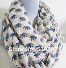 Free shipping ladies fashion small elephant scarf animal infinity scarf