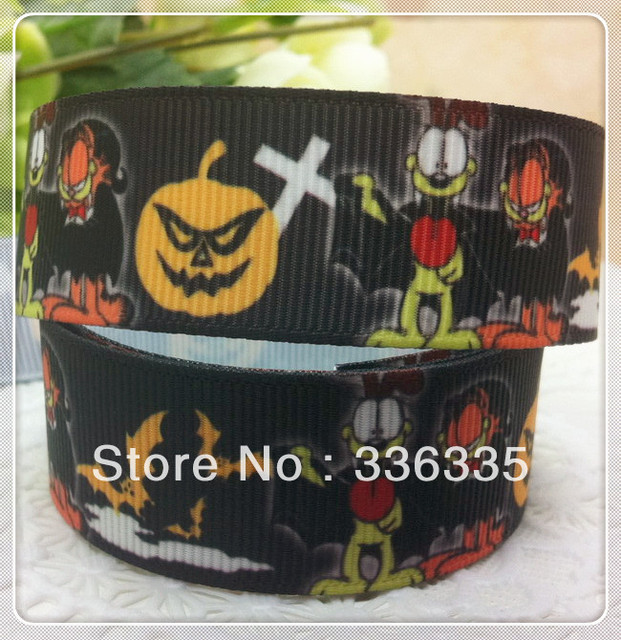 2013 new arrival 7/8'' 22mm halloween pumpkin printed grosgrain ribbon halloween ribbon celebrate it ribbon 20 yards