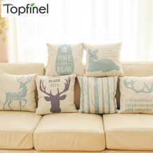 Top Finel 2016 Deer Decorative Throw Pillows Case Linen Cotton Cushion Cover Creative Decoration for Sofa