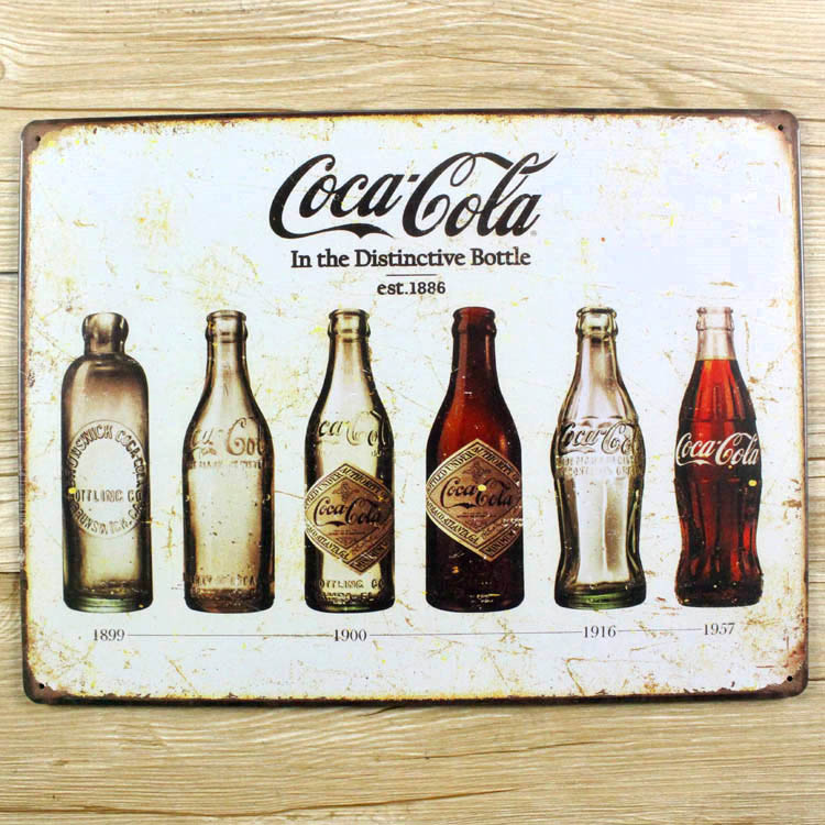 Image of Coke! vintage tin signs retro metal sign antique imitation iron plate painting decor the wall of bar cafe pub shop restaurant