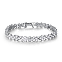 Precise 925 silver 100pcs AAA cubic zircon prong setting glorious bracelet Korean fundamental female model jewelry bracelet bijou