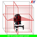 KaiTian 3D Laser Level 650nm 12 Lines Cross Level with Slash Function and Self Leveling Outdoor