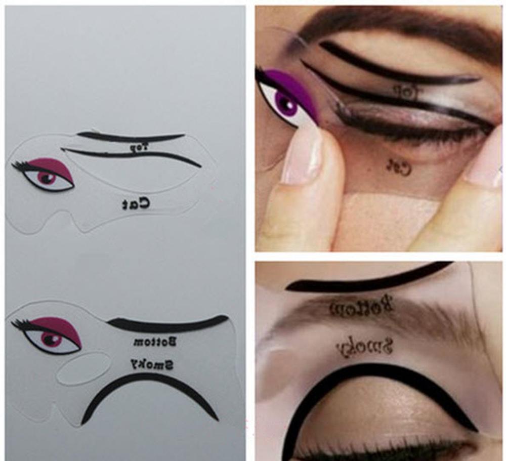 Image of 2pcs/lot Cat Eyeliner Stencil Smokey Eye Stencil Makeup Eyeliner Stencils Makeup Tools Free Shipping