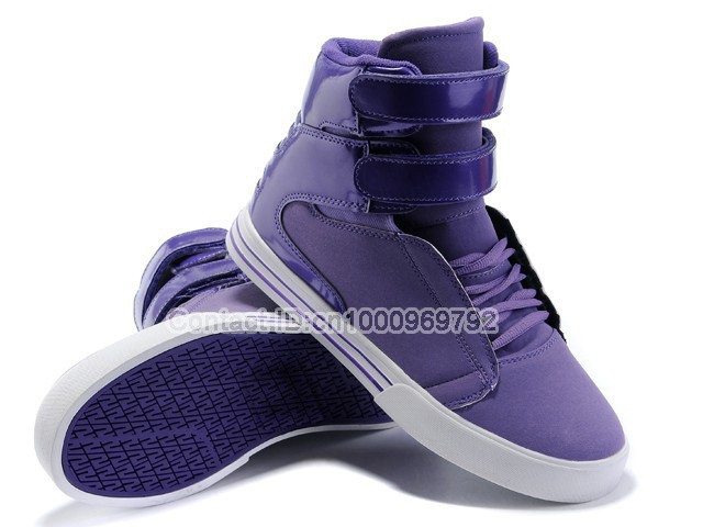 2014 Justin Bieber Sup TK Society Purple Patent Leather High Skate Shoes_1