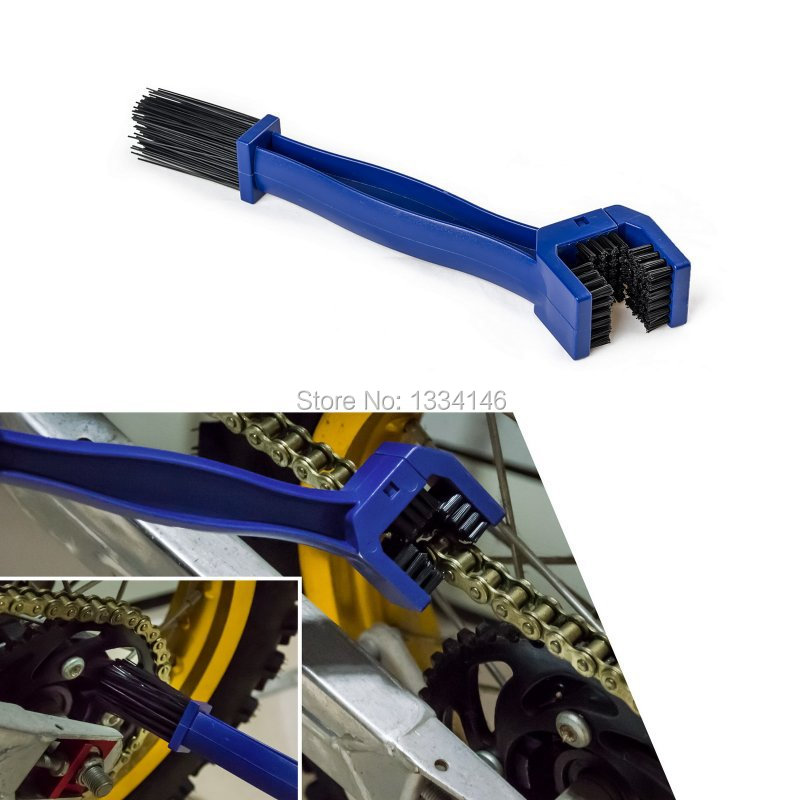 Image of New Motorcycle Bike Chain Maintenance Cleaning Brush Cycle Brake Remover For Honda/Yamaha/KTM/Kawasaki/Suzuki/BMW Blue Tools