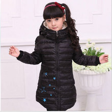 winter girls baby clothes,children’s thick warm long down jacket outerwear,kid outdoor sport hooded coats for girl,free shipping