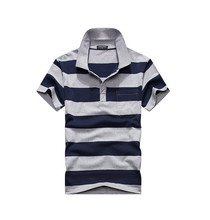 New Brand Men’s Polo Shirt Cotton Short Sleeve Casual Striped sports polo men shirt CL010