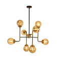 8 Heads Industrial Vintage Personality Creative Restaurant Bar Chandelier American Village Iron Glass Chandelier Free Shipping