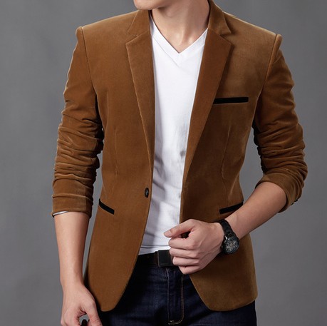 New Arrival Men’s Spring Casual Blazers Stylish Slim Corduroy Blazer Men Fashion Suit Jacket FS-033